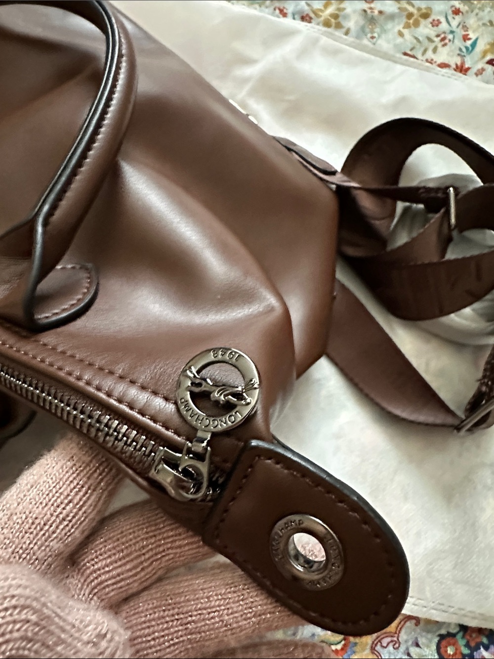 Longchamp Brown Leather Le Pliage Cuir Tote - Picture 8 of 9